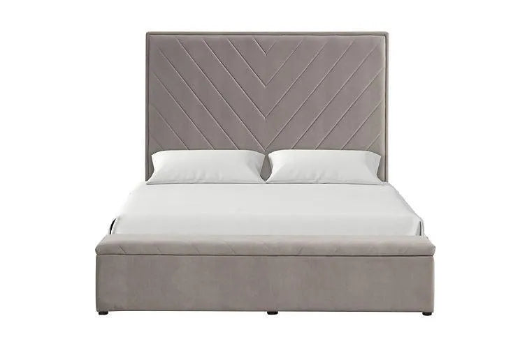 Mio Velvet Grey King Bed by New Era Innovations at Eve Furniture