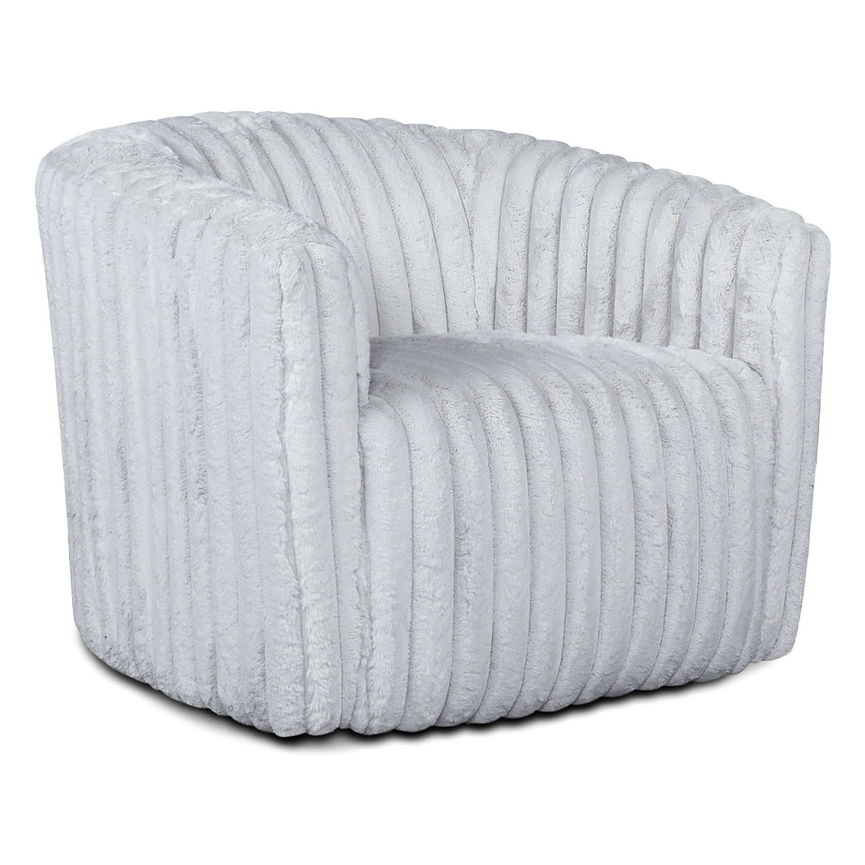 Mira Light Grey Soft Plush Fabric Swivel Chair by Ashcroft Furniture at Eve Furniture