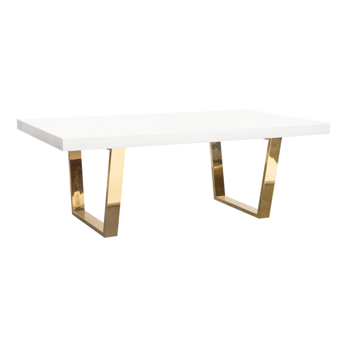 Mirage White/Gold Lacquer Coffee Table by Diamond Sofa at Eve Furniture