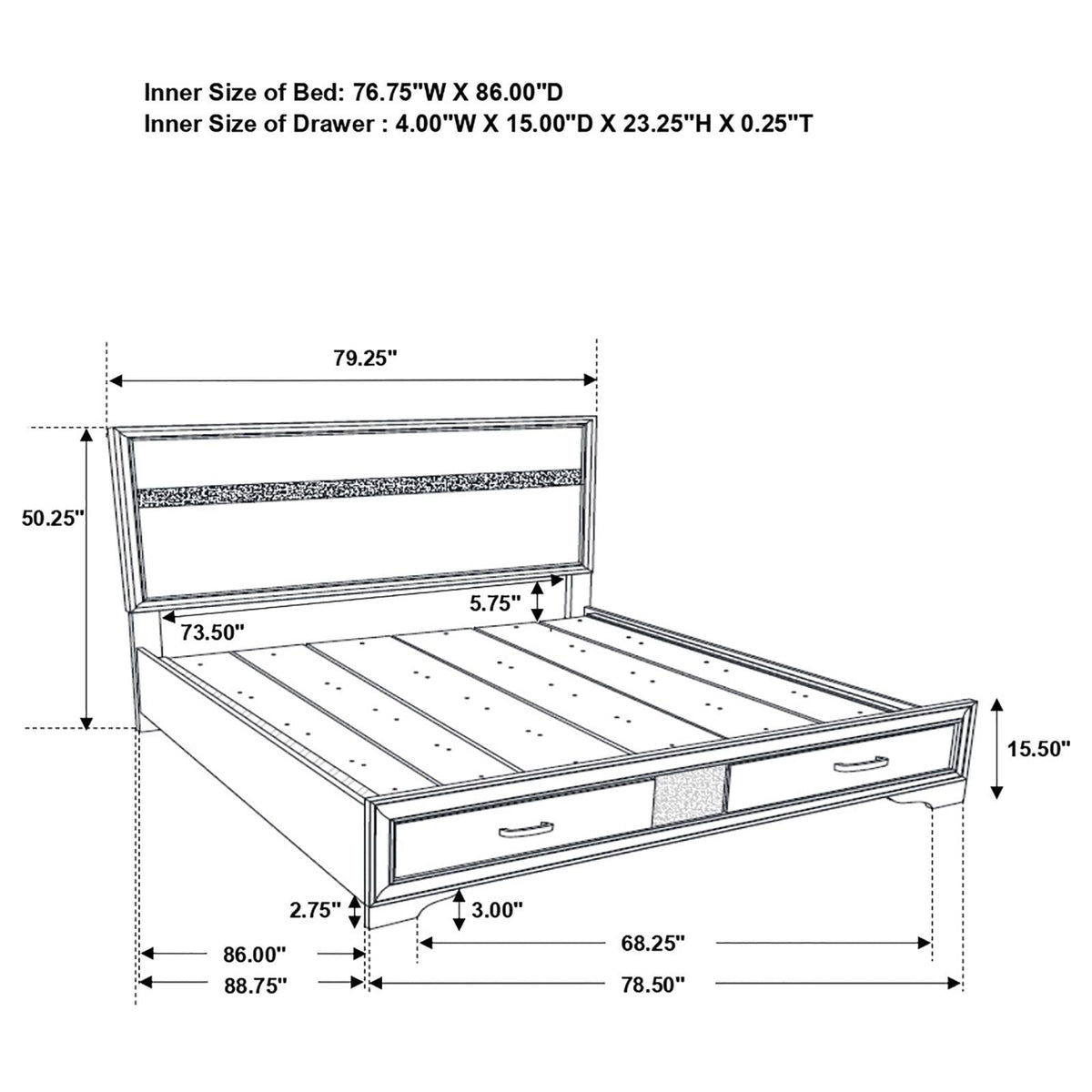 Miranda White 4-Piece California King Platform Storage Bedroom Set by Coaster at Eve Furniture