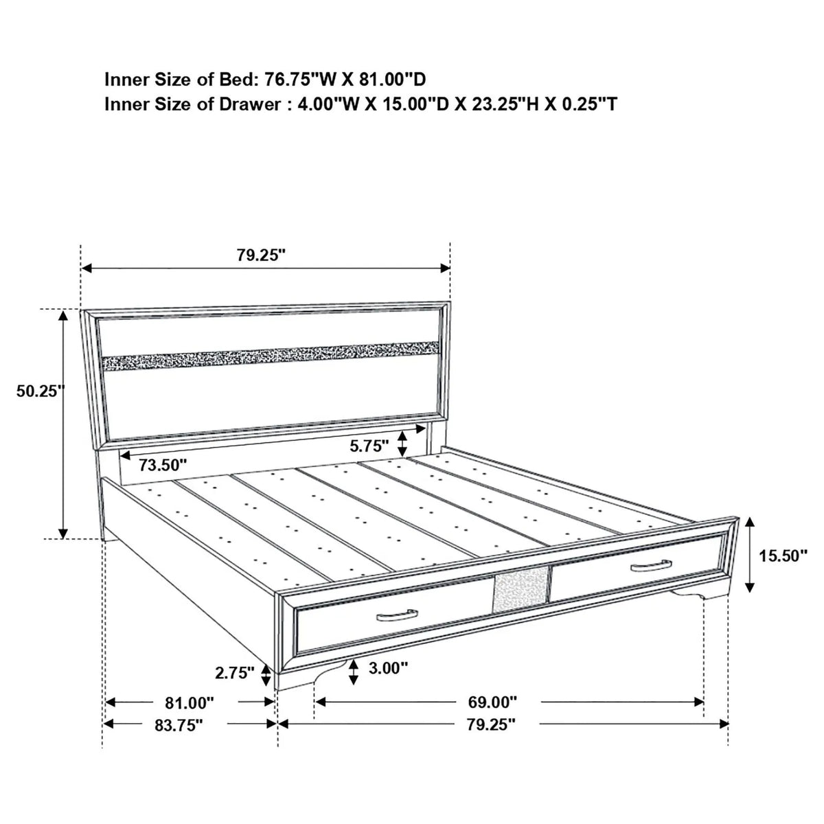 Miranda White 4-Piece Eastern King Platform Storage Bedroom Set by Coaster at Eve Furniture