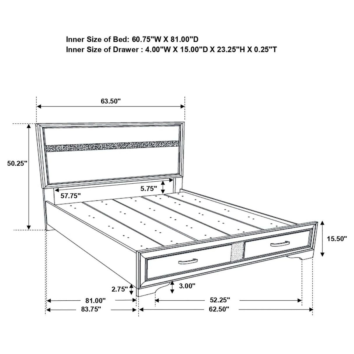 Miranda 4-Piece Queen Platform Storage Bedroom Set by Coaster at Eve Furniture
