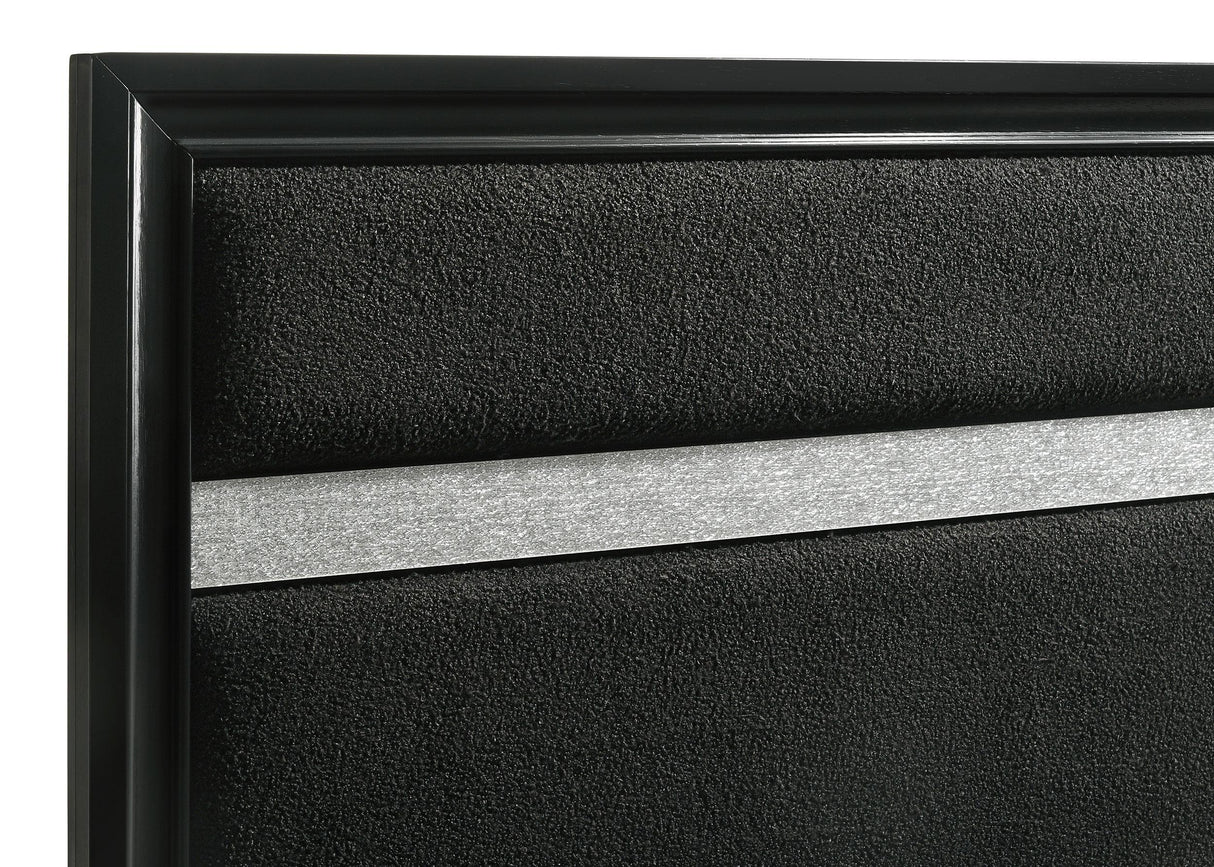 Miranda 55-inch Upholstered California King Panel Bed Black by Coaster at Eve Furniture