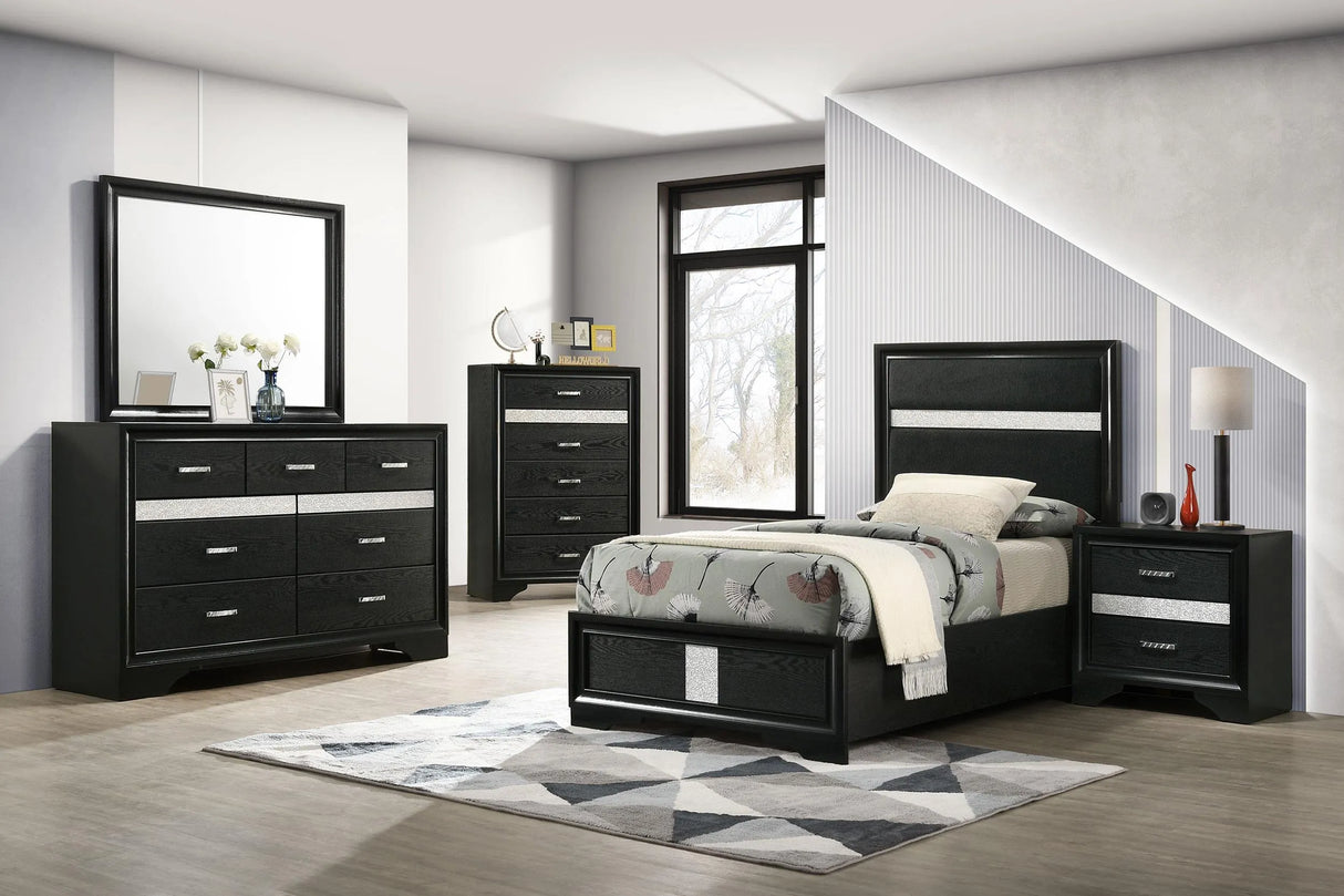 Miranda Black 5-Piece Twin Bedroom Set by Coaster at Eve Furniture