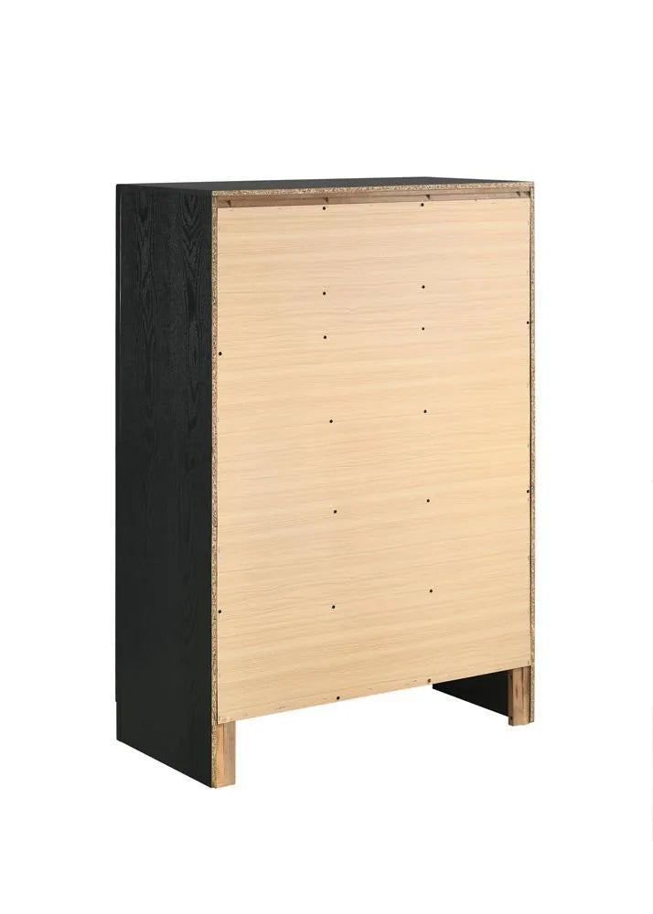 Miranda Black and Rhinestone 5-Drawer Chest by Coaster at Eve Furniture