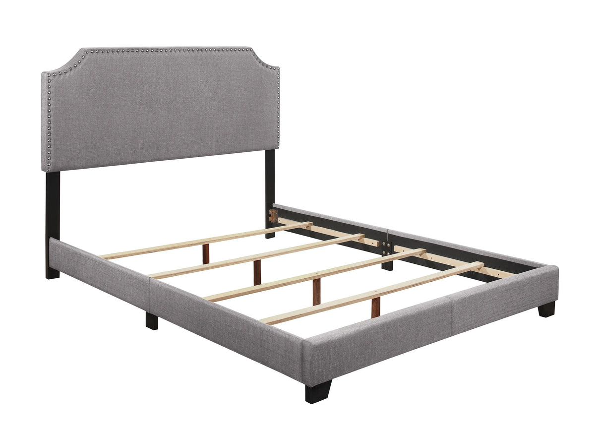 Miranda Gray King Upholstered Bed by Homelegance at Eve Furniture