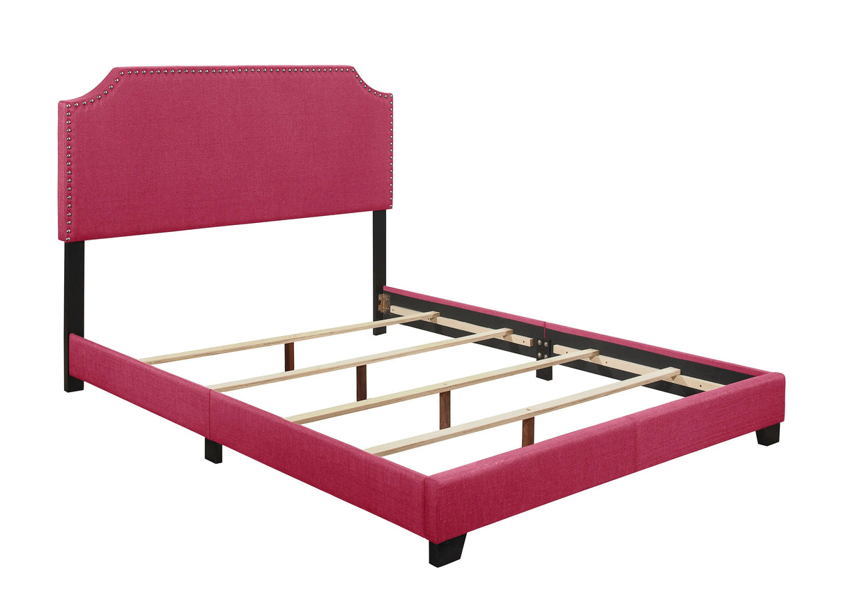 Miranda Pink King Upholstered Bed by Homelegance at Eve Furniture