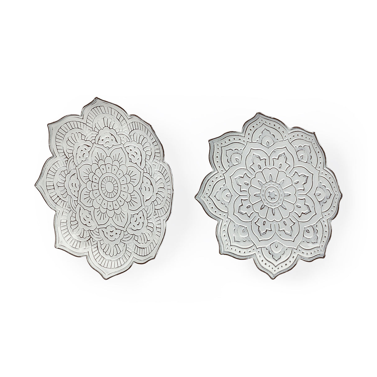 Miranda Set of 2 Stamped Metal Lotus Flower Wall Decor by Mercana at Eve Furniture