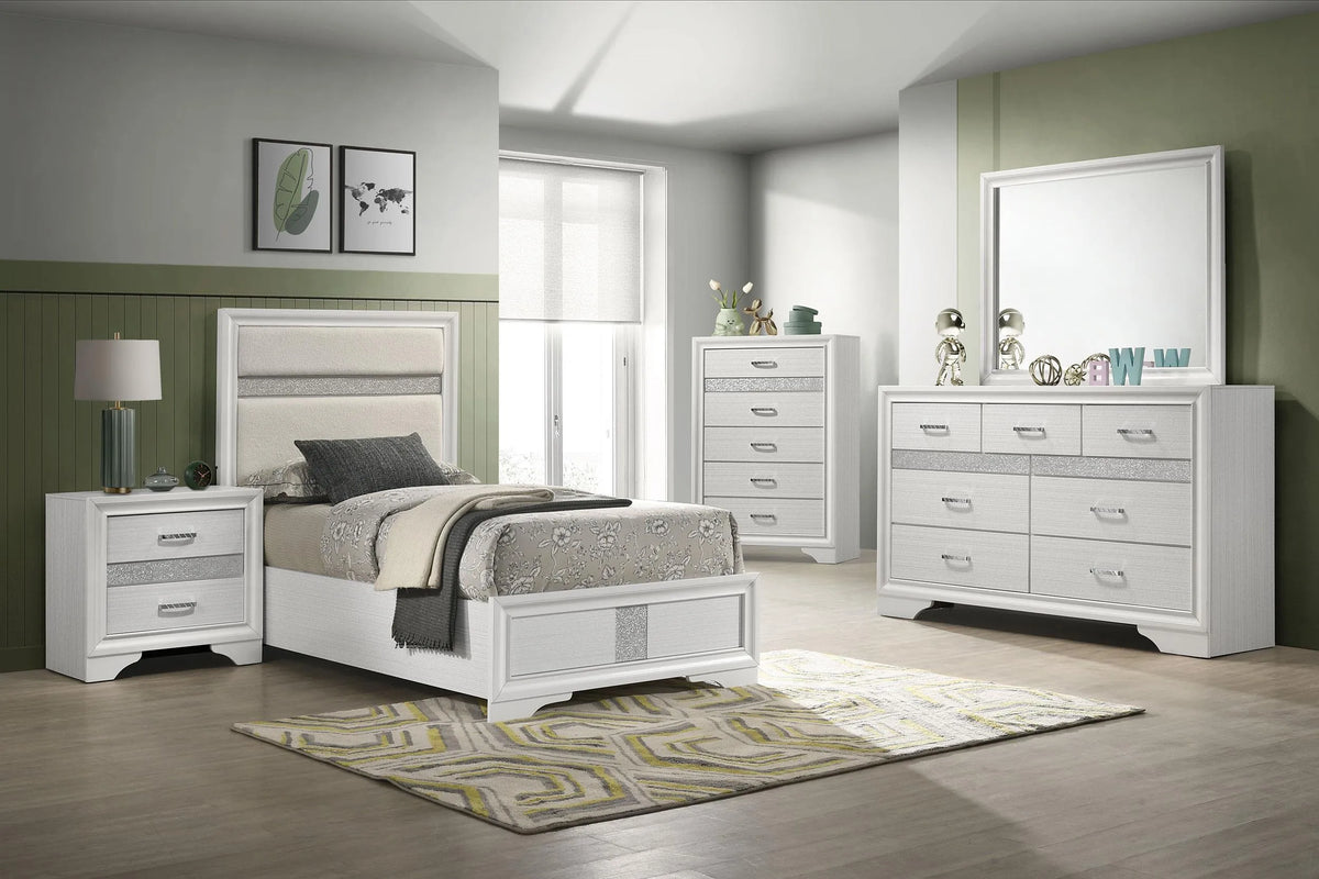 Miranda White 5-Piece Twin Bedroom Set by Coaster at Eve Furniture