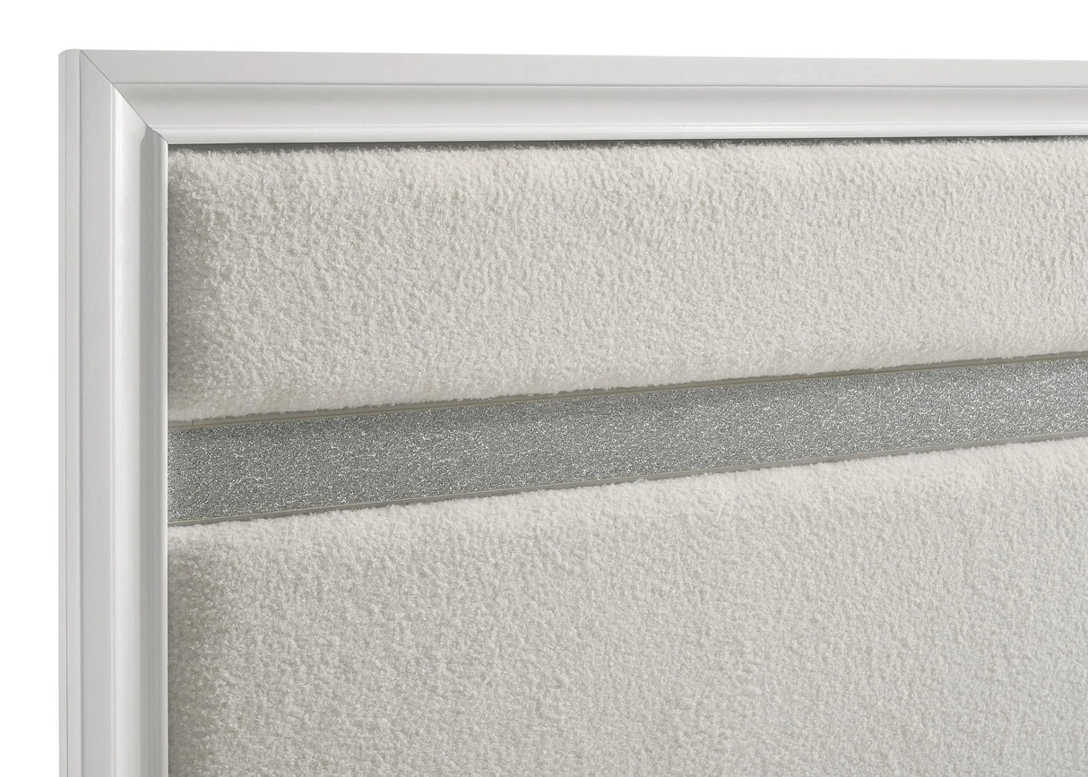 Miranda White 55-inch Upholstered Twin Panel Bed by Coaster at Eve Furniture