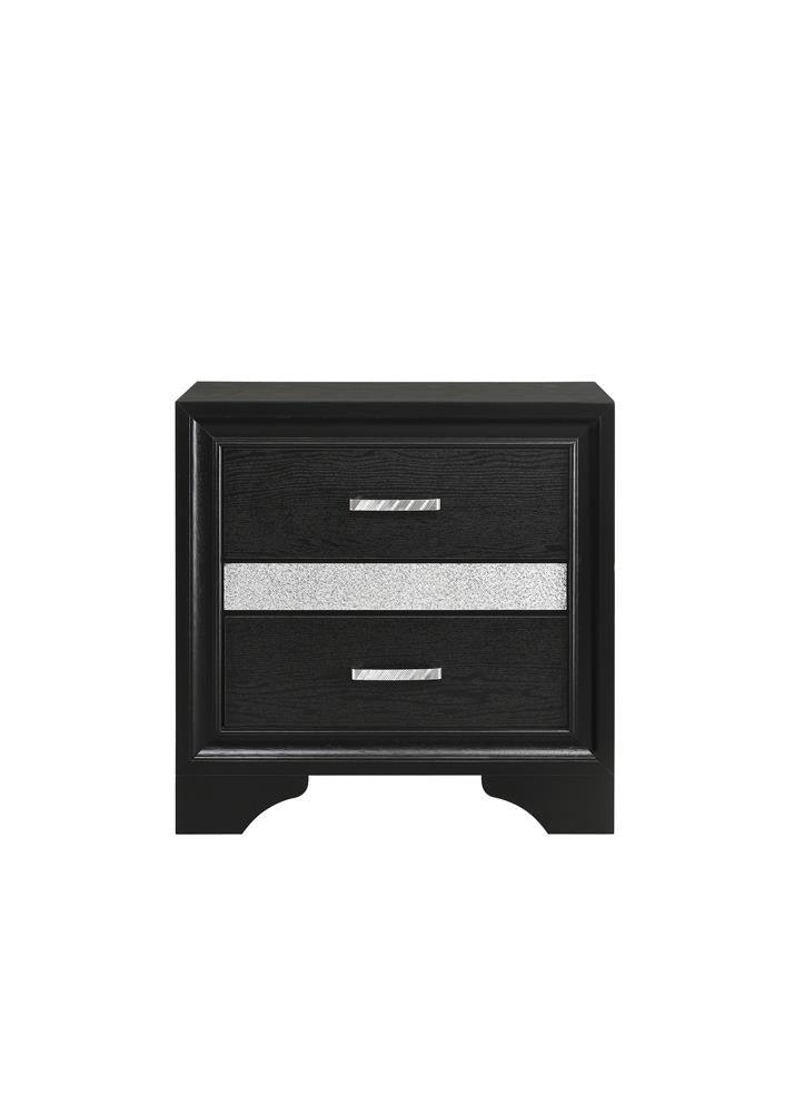 Miranda Black 2-Drawer Nightstand Tray by Coaster at Eve Furniture
