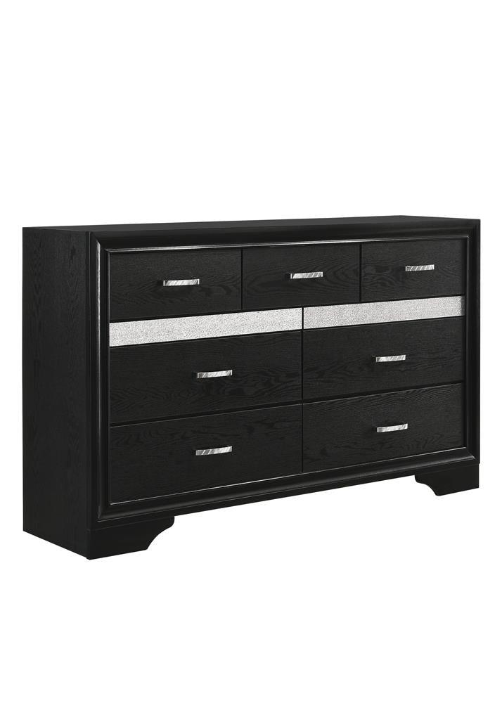 Miranda Black/Rhinestone 7-Drawer Dresser by Coaster at Eve Furniture
