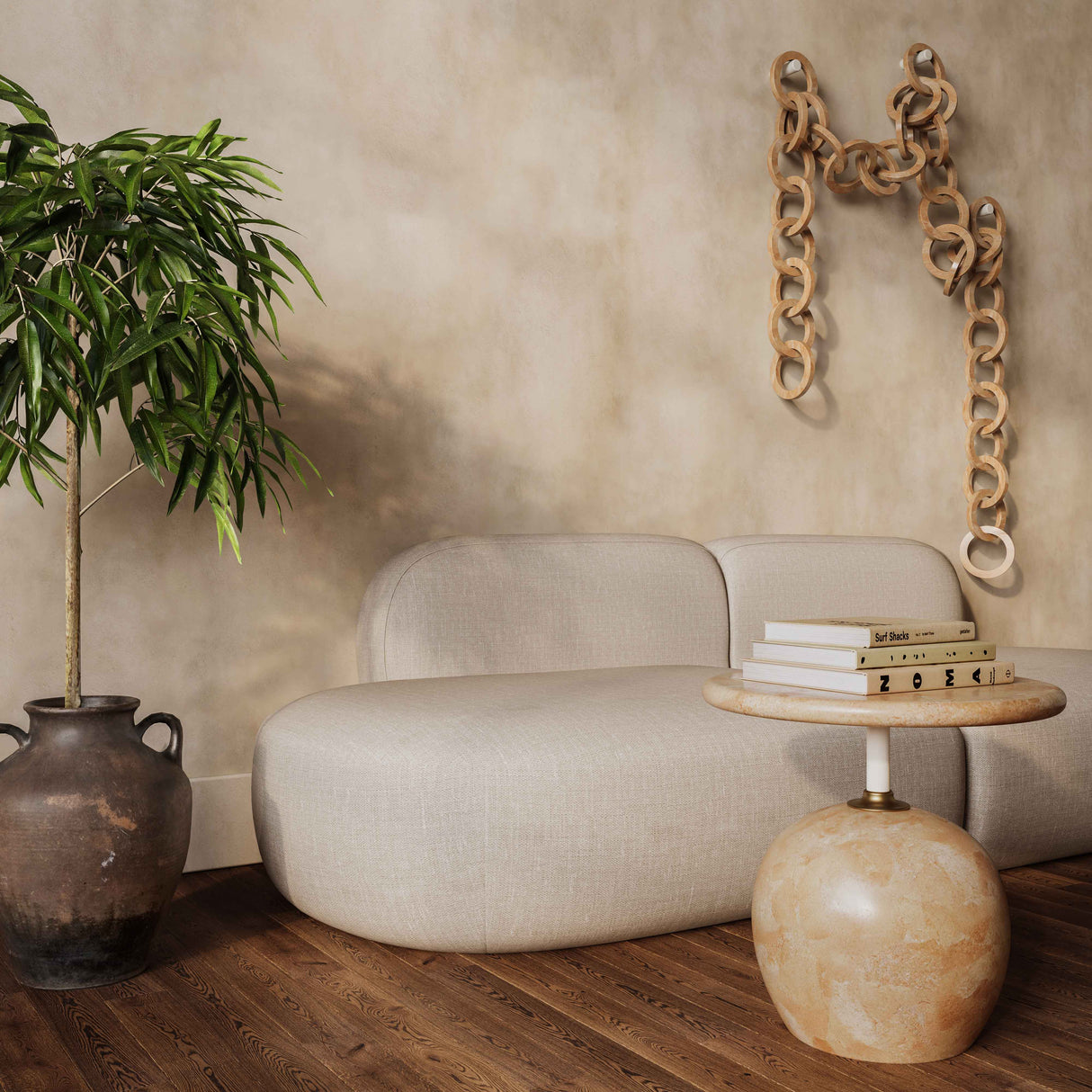 Mire Rose Faux Marble Side Table by TOV Furniture at Eve Furniture