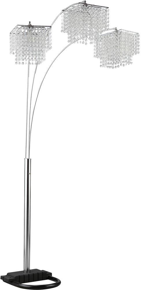 Miriam Chrome Crystal Drop Shade Floor Lamp by Coaster at Eve Furniture