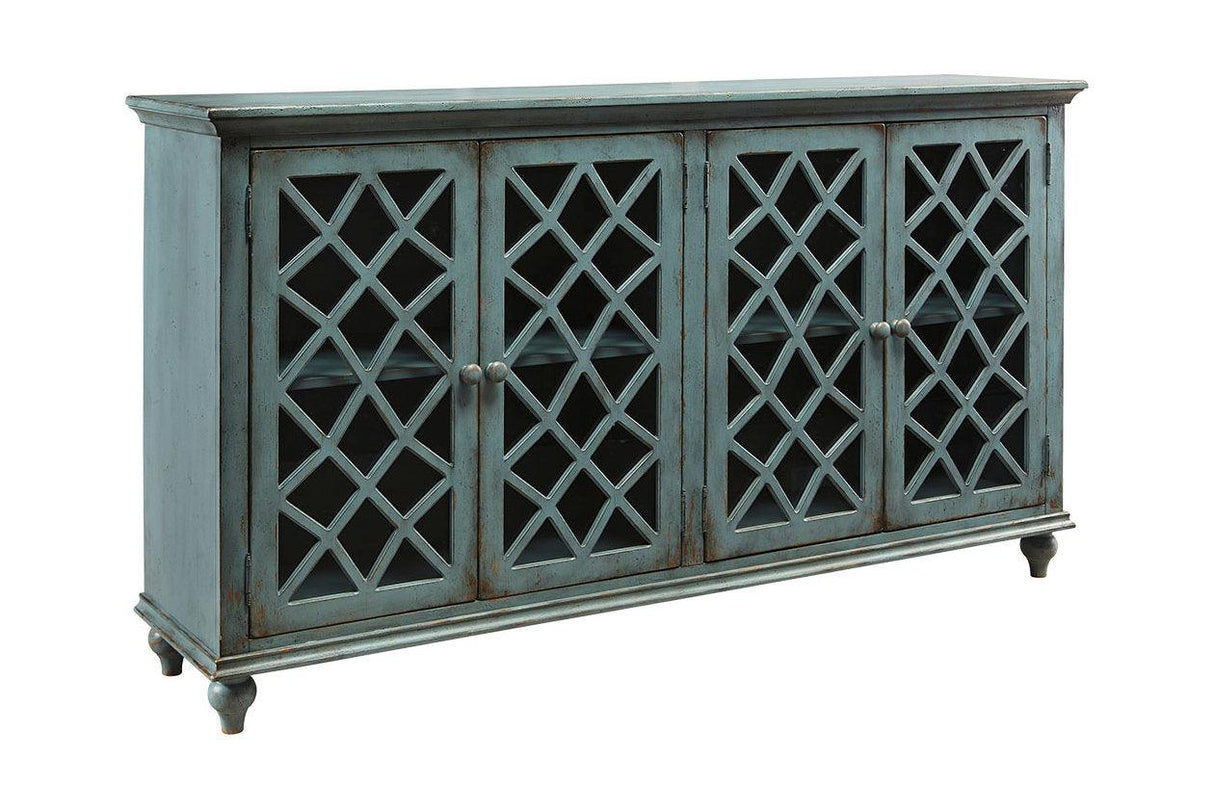 Mirimyn Antique Teal Accent Cabinet by Ashley at Eve Furniture