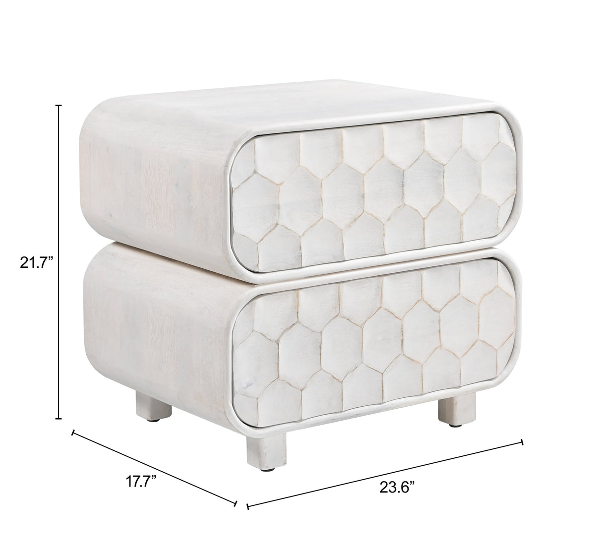 Miro Whitewashed Nightstand by Zuomod at Eve Furniture