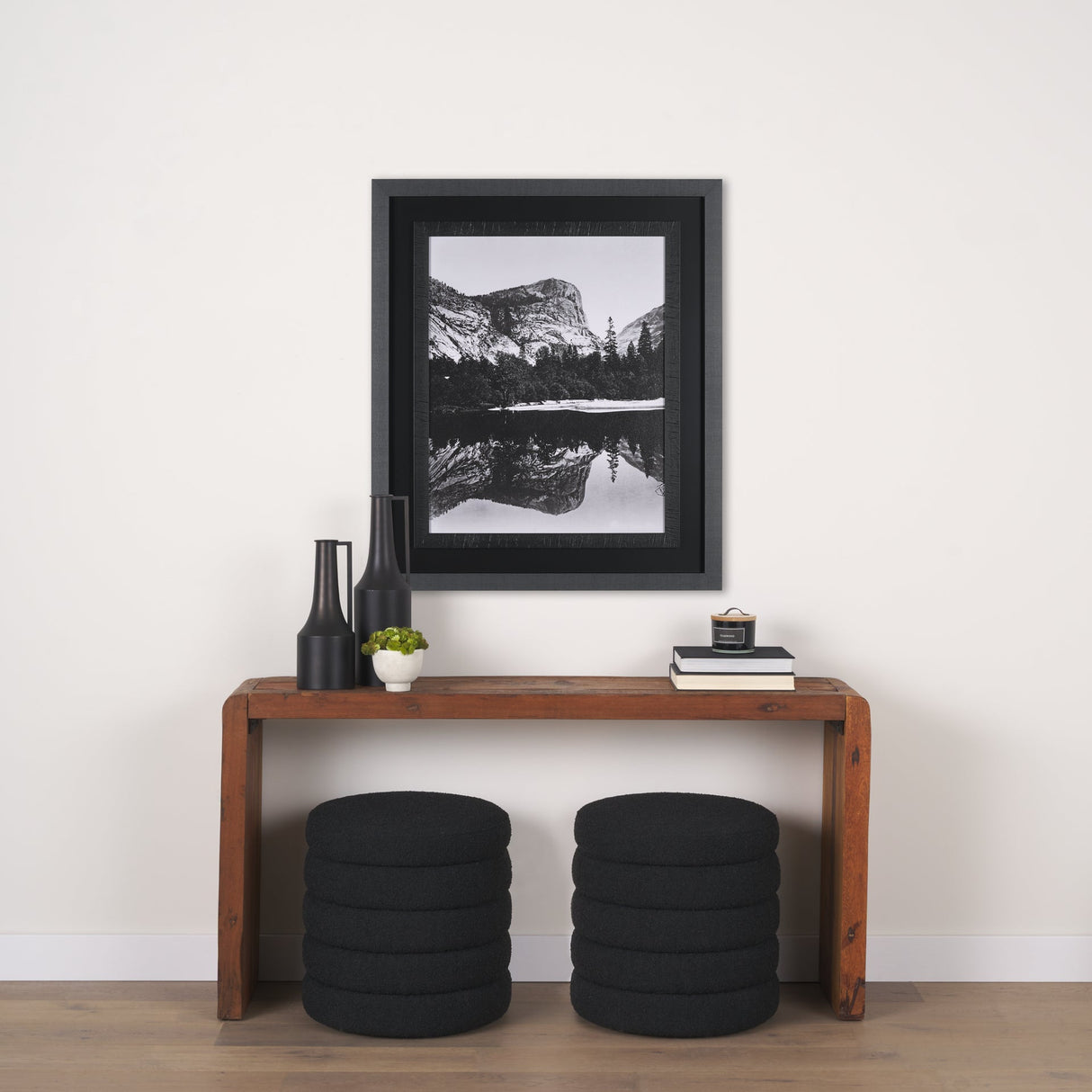 Mirror Lake by Carleton E Watkins a Hand Embellished Textured Framed Photo Art Print by Mercana at Eve Furniture