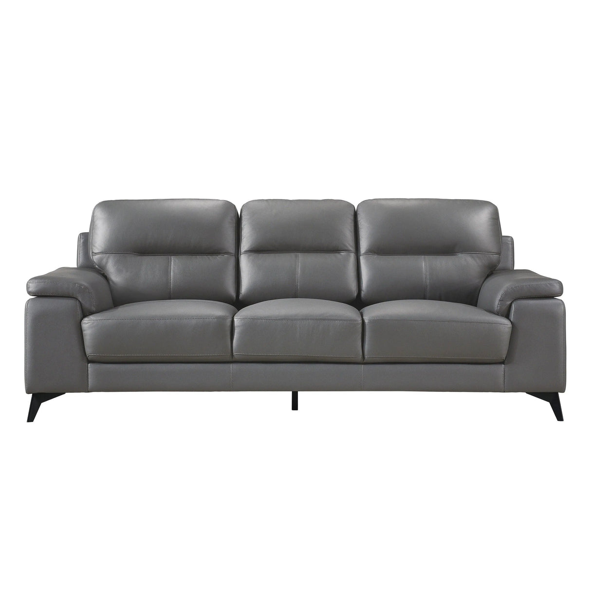 Mischa Dark Gray Top-Grain Leather Living Room Set by Homelegance at Eve Furniture