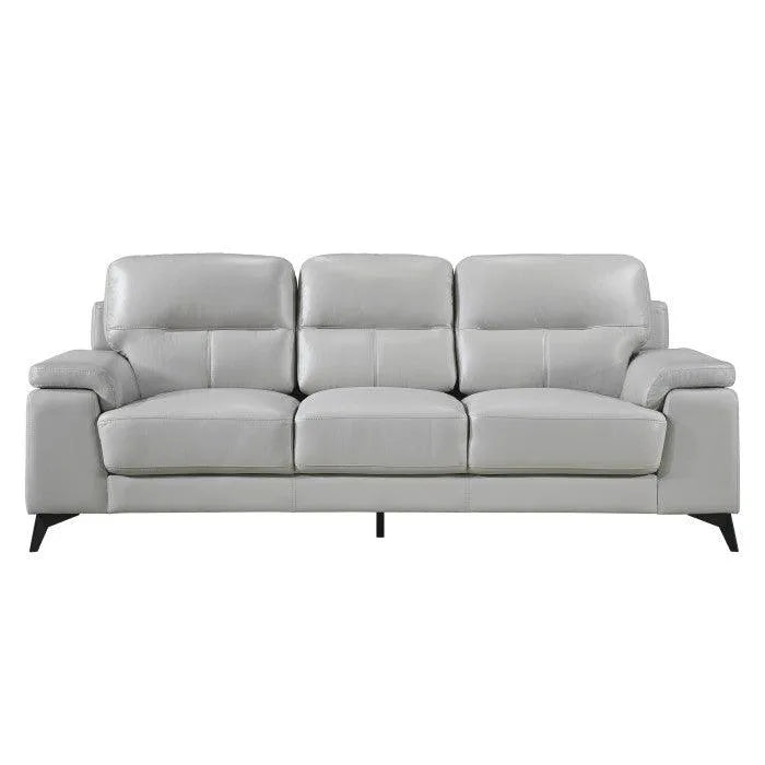 Mischa Silver Grain Top Grain Leather Sofa by Homelegance at Eve Furniture