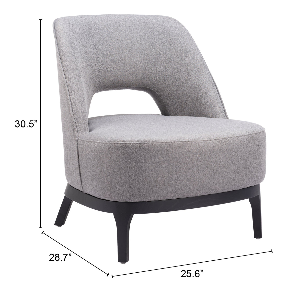 Mistley Gray Accent Chair by Zuomod at Eve Furniture