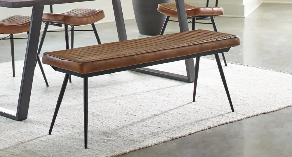 Misty Camel/Black Cushion Side Bench by Coaster at Eve Furniture