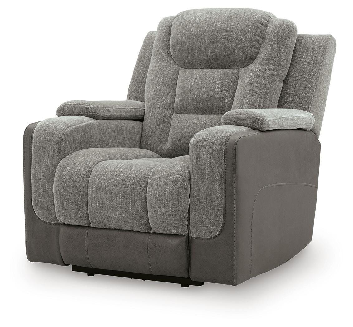 Mixed Motion Shadow Power Recliner by Ashley at Eve Furniture