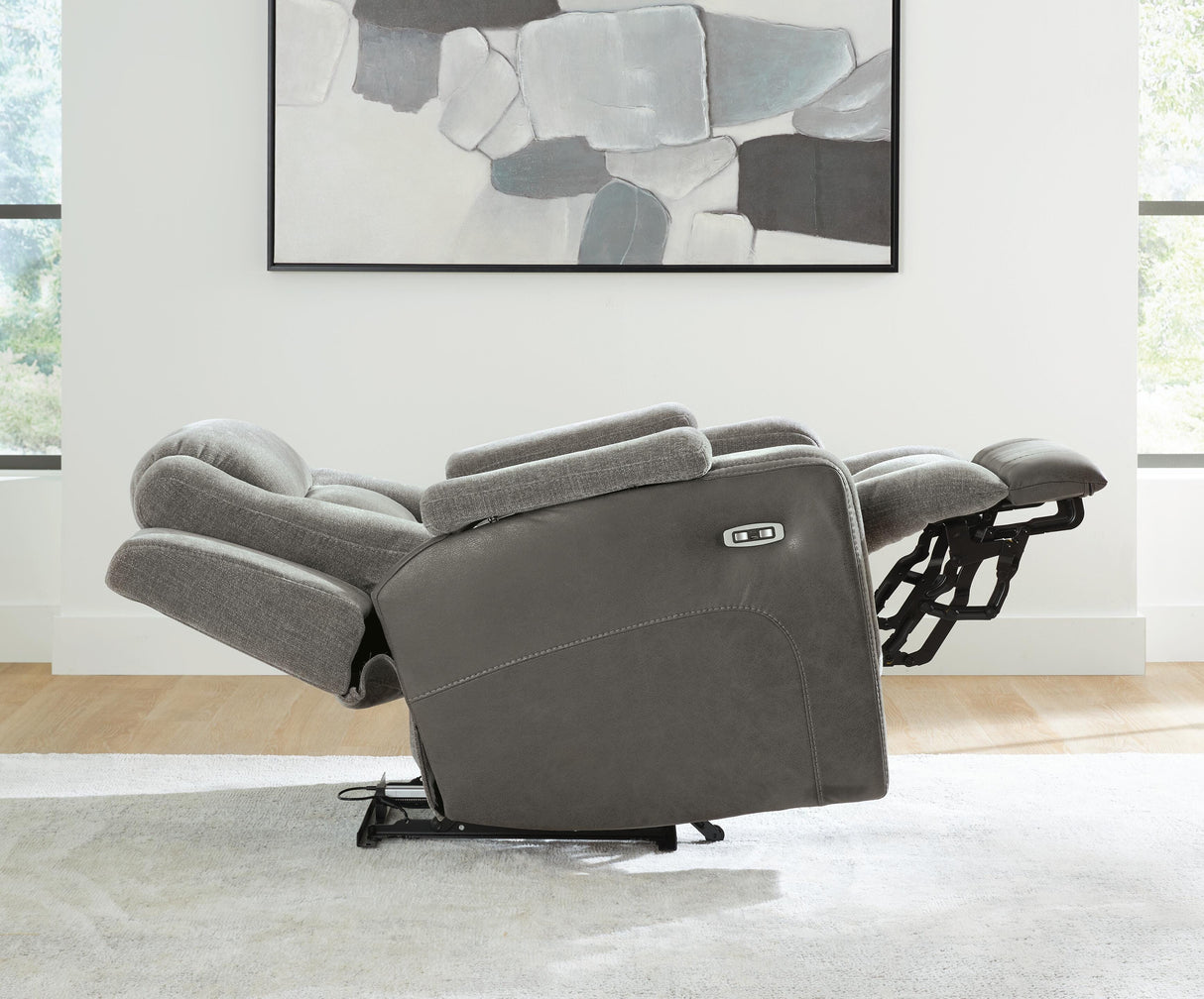 Mixed Motion Shadow Power Recliner by Ashley at Eve Furniture