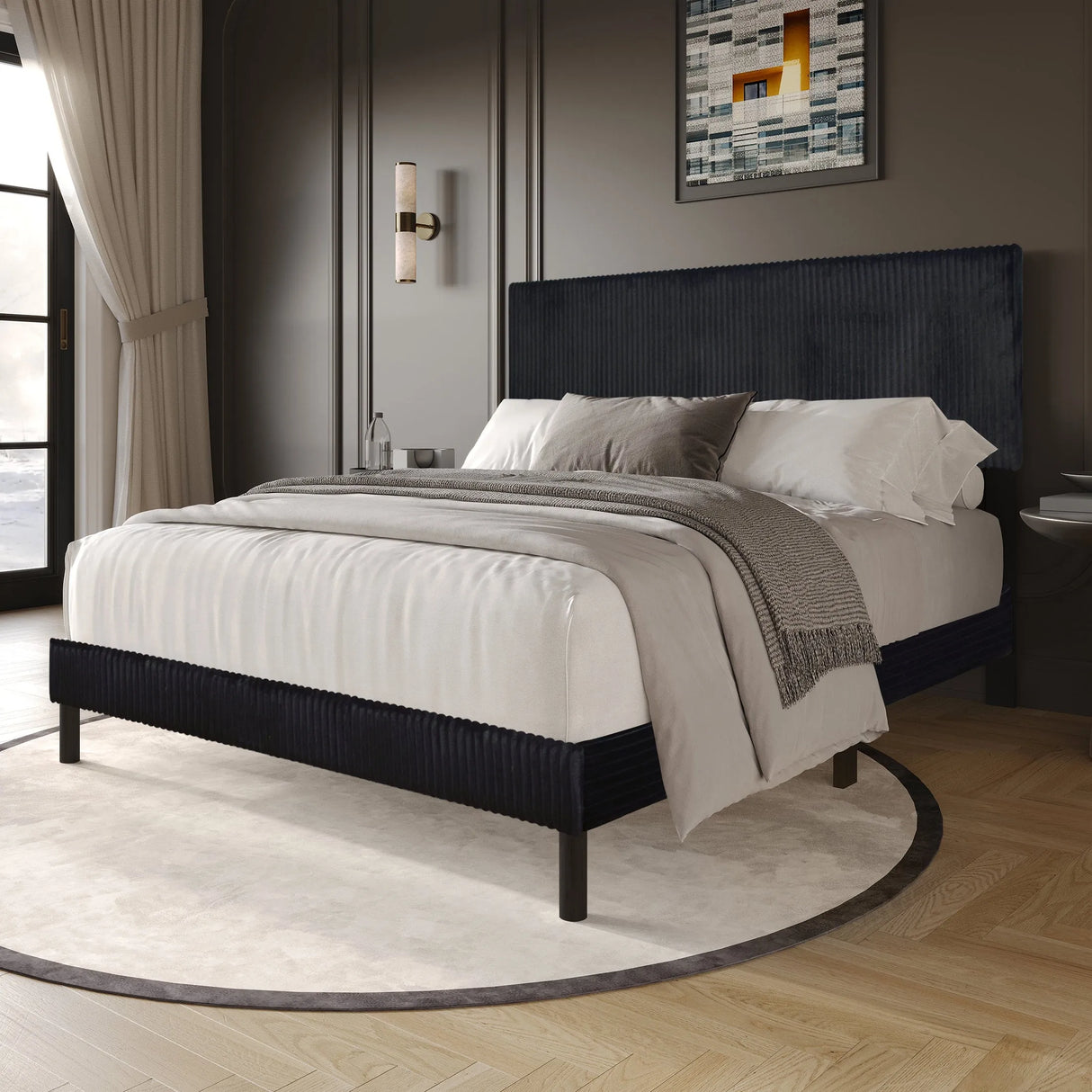 Modern Black Full Platform Bed by Happy Homes at Eve Furniture
