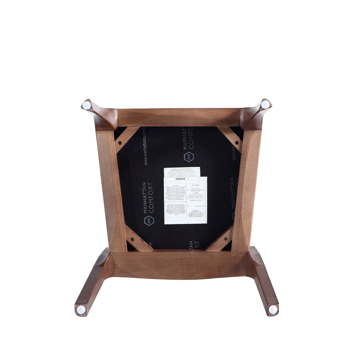 Moderno Stackable Dining Chair in Walnut and Black (Set of 2) by Manhattan Comfort at Eve Furniture
