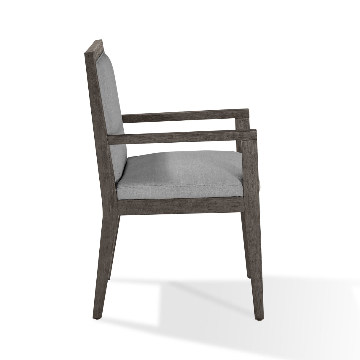 Modesto Wood Frame Upholstered Arm Chair in Koala Linen and French Roast (Set of 2) by Modus Furniture at Eve Furniture