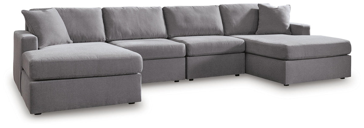 Modmax Granite 4-Piece Double Storage Chaise Sectional by Ashley at Eve Furniture
