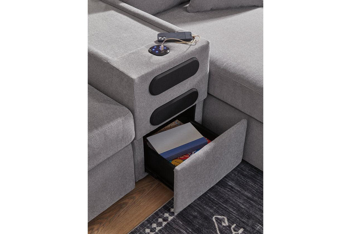 Modmax Granite 4-Piece Sectional with RAF Chaise by Ashley at Eve Furniture