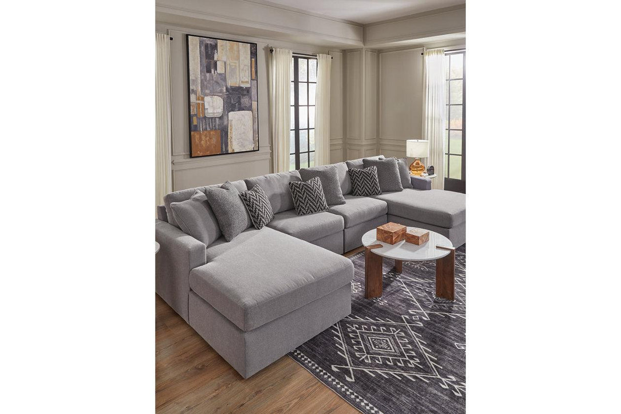 Modmax Granite 4-Piece Sectional with Two Chaise by Ashley at Eve Furniture