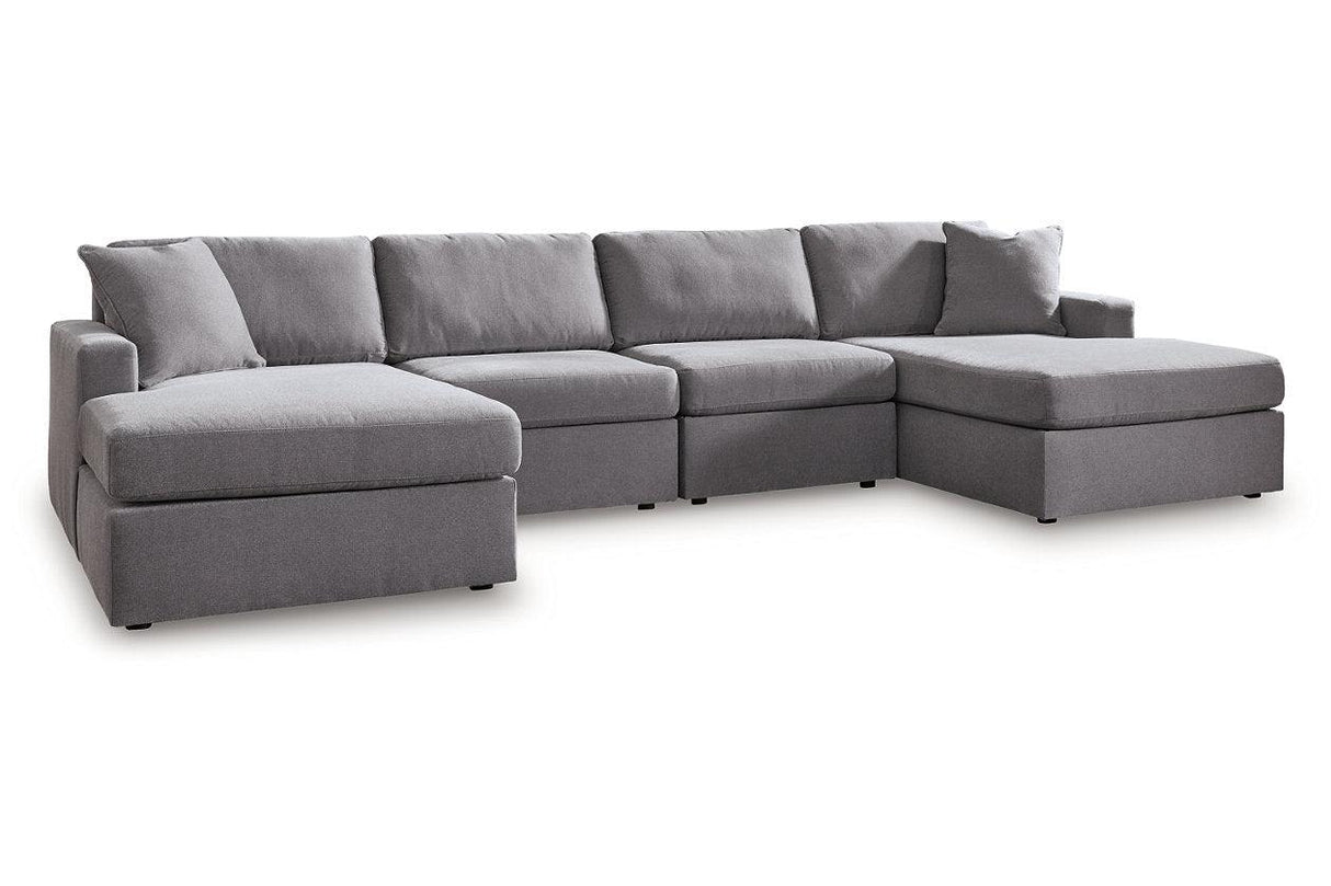 Modmax Granite 4-Piece Sectional with Two Chaise by Ashley at Eve Furniture