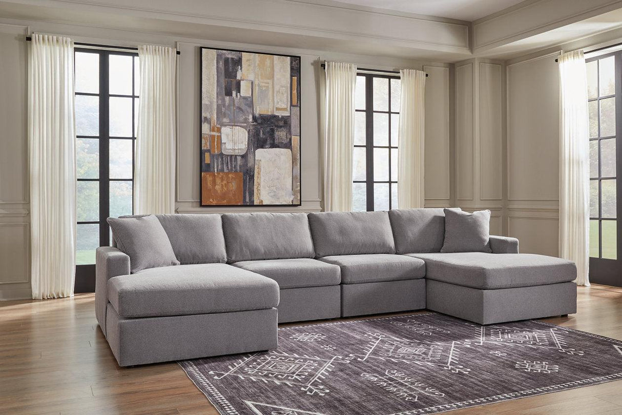 Modmax Granite 4-Piece Sectional with Two Chaise by Ashley at Eve Furniture