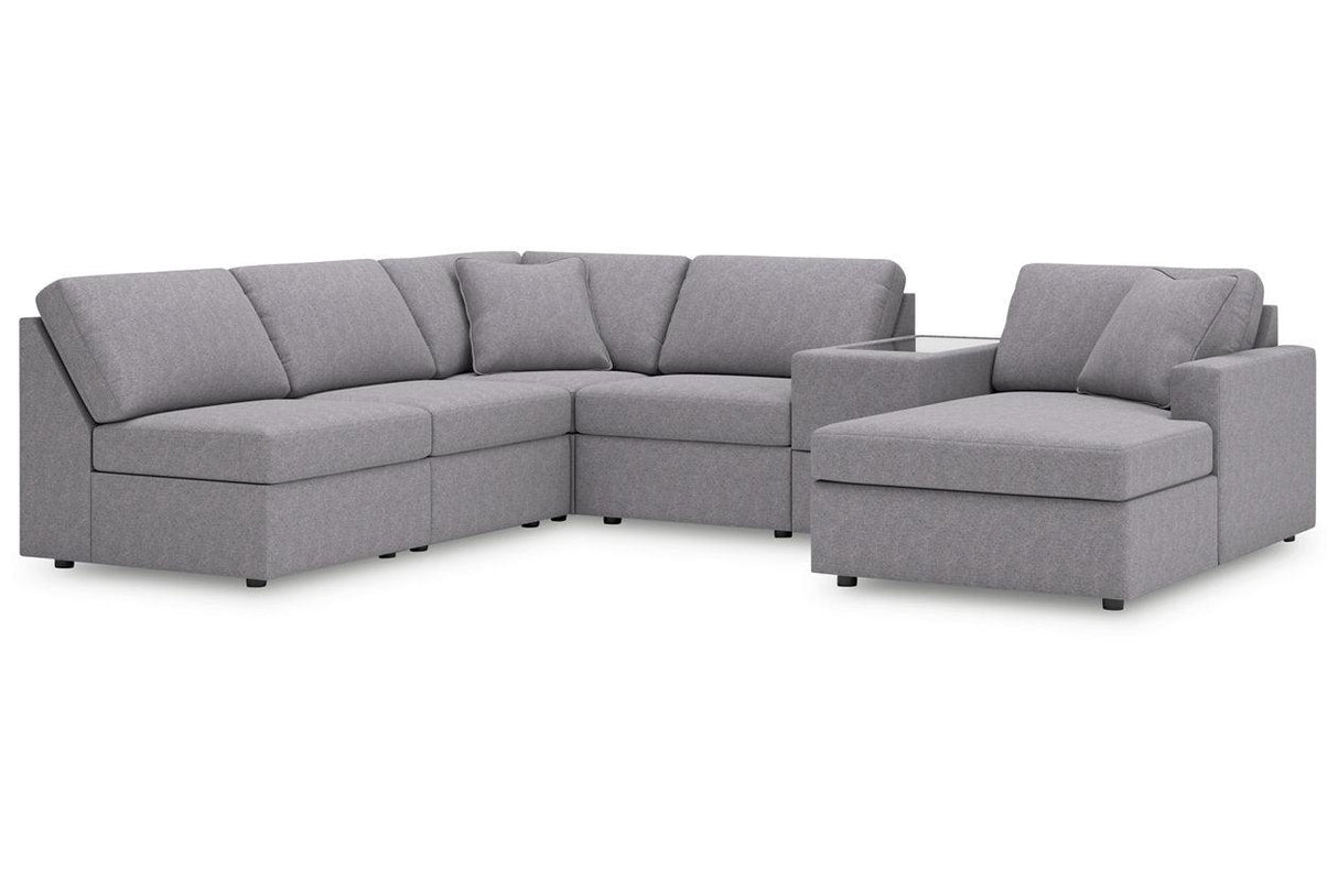 Modmax Granite 6-Piece Sectional with RAF Chaise by Ashley at Eve Furniture