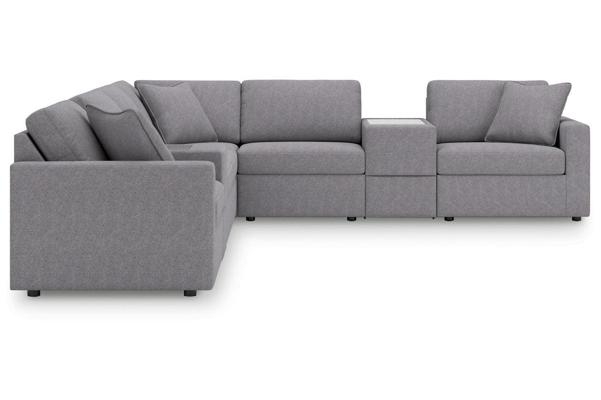 Modmax Granite 8-Piece Performance Fabric Sectional by Ashley at Eve Furniture