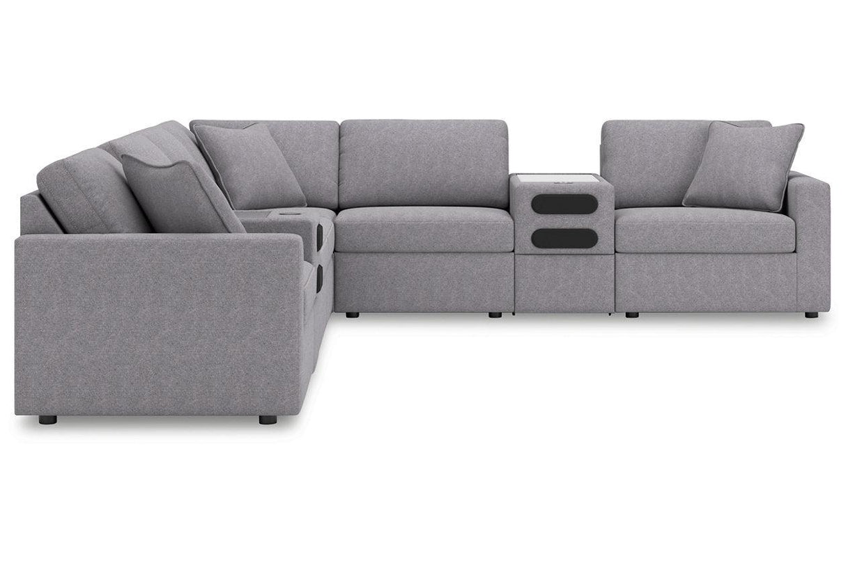 Modmax Granite 8-Piece Performance Fabric Sectional by Ashley at Eve Furniture