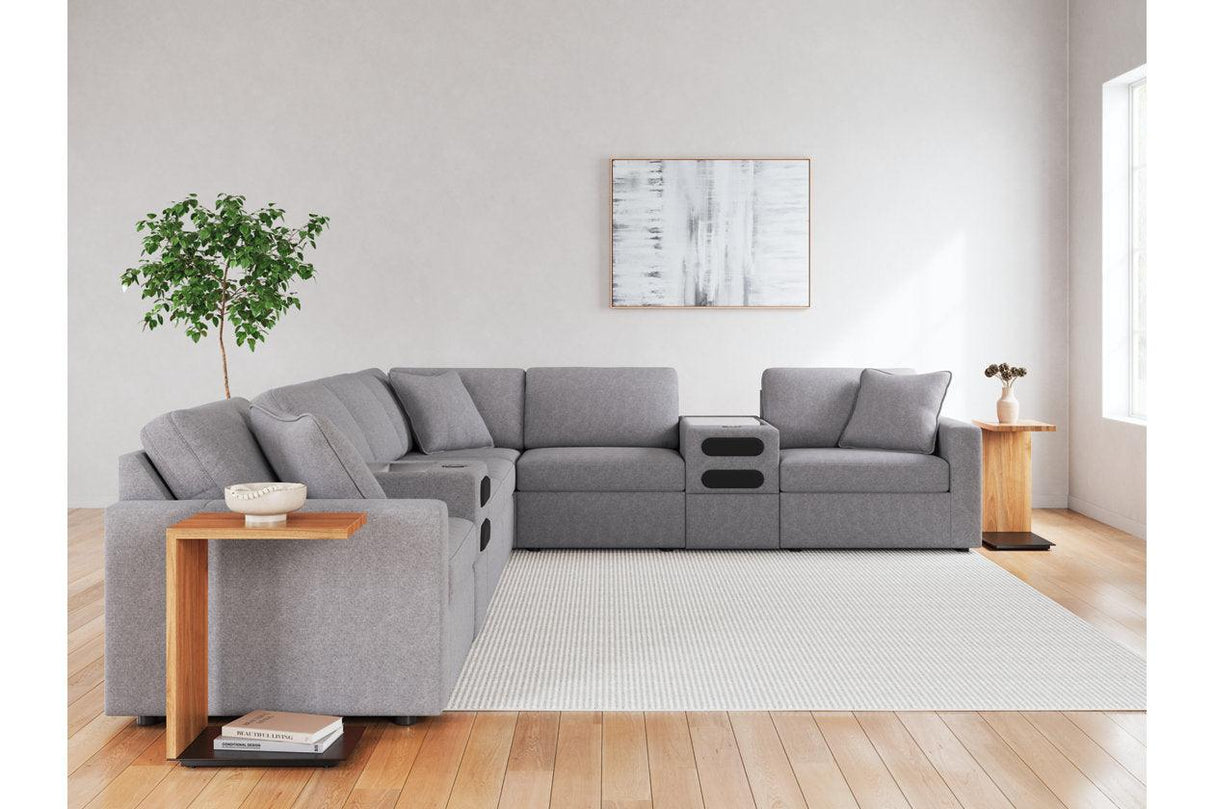 Modmax Granite 8-Piece Performance Fabric Sectional by Ashley at Eve Furniture