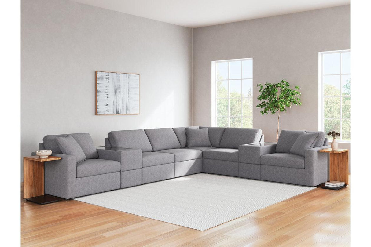 Modmax Granite 8-Piece Performance Fabric Sectional by Ashley at Eve Furniture
