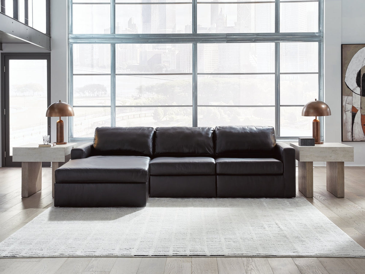 ModMax II Black 3-Piece LAF Sofa Chaise Sectional by Ashley at Eve Furniture