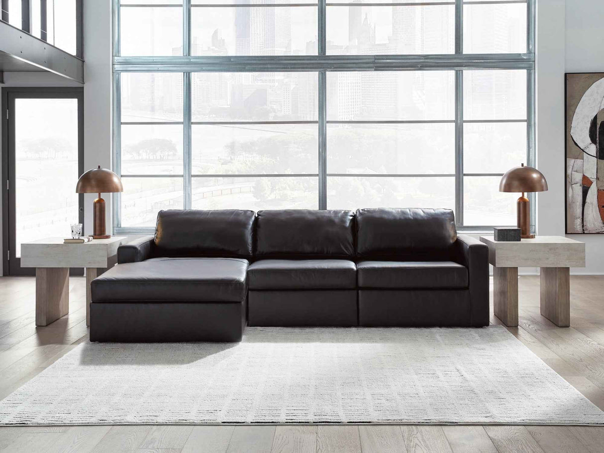 ModMax II Black 3-Piece LAF Sofa Chaise Sectional by Ashley at Eve Furniture