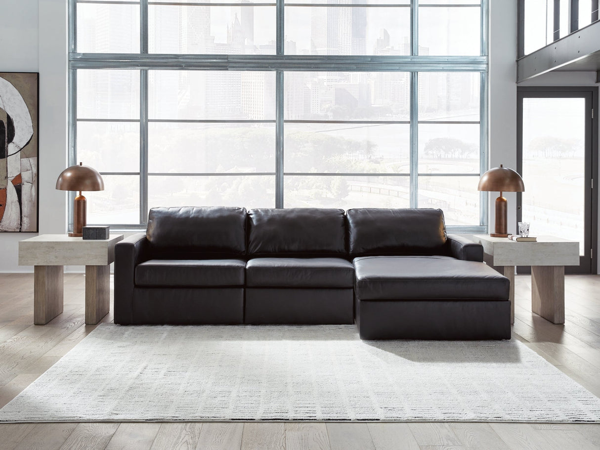 ModMax II Black 3-Piece RAF Sofa Chaise Sectional by Ashley at Eve Furniture