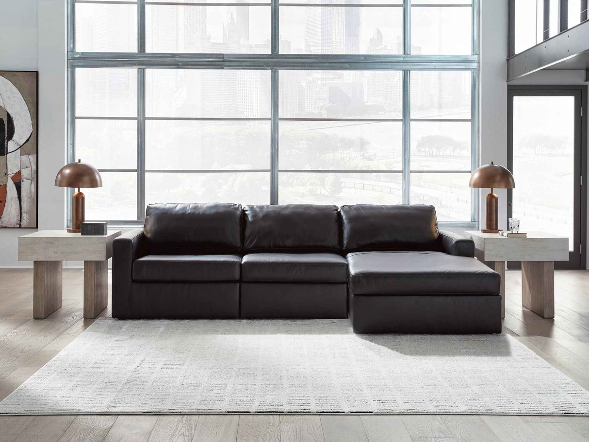 ModMax II Black 3-Piece RAF Sofa Chaise Sectional by Ashley at Eve Furniture