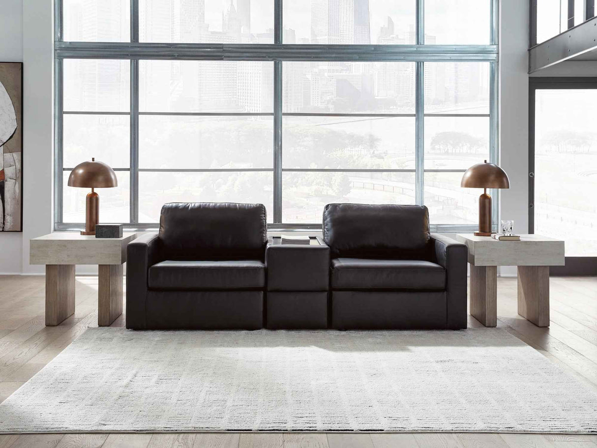 ModMax II Black 3-Piece Sectional Sofa with Storage Console by Ashley at Eve Furniture