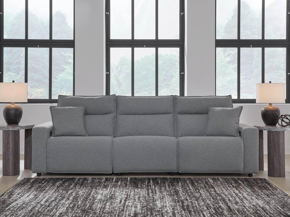 Modmax II Salt and Pepper 3-Piece Power Reclining Modular Sectional by Ashley at Eve Furniture