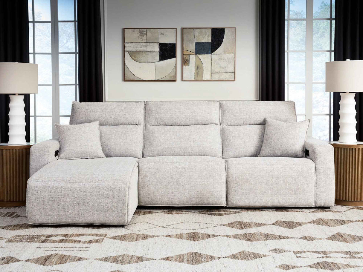 ModMax II Stone 3-Piece Reclining LAF Sofa Chaise by Ashley at Eve Furniture