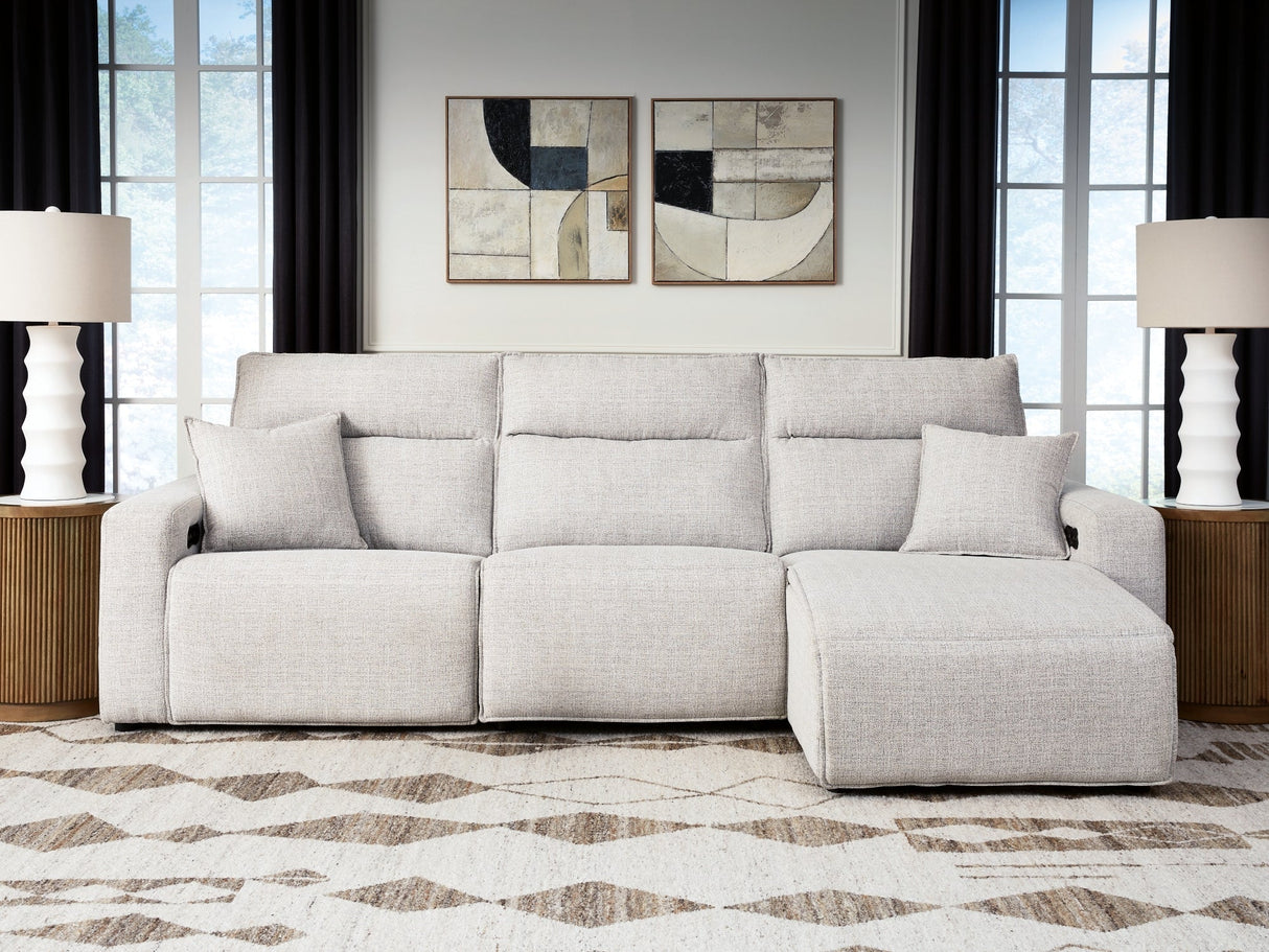 ModMax II Stone 3-Piece Reclining RAF Sofa Chaise by Ashley at Eve Furniture