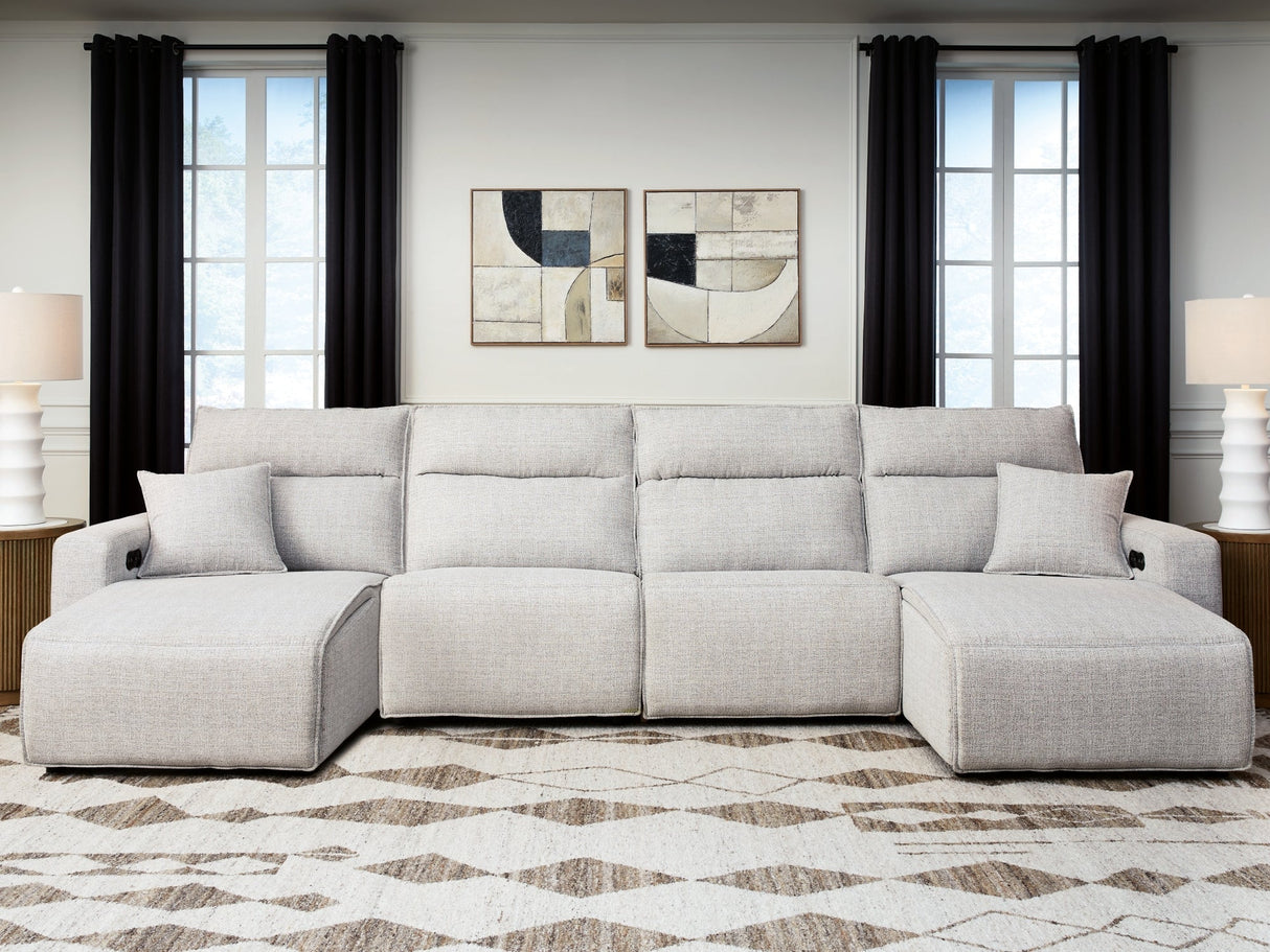 ModMax II Stone 4-Piece Power Reclining Sectional with Chaise