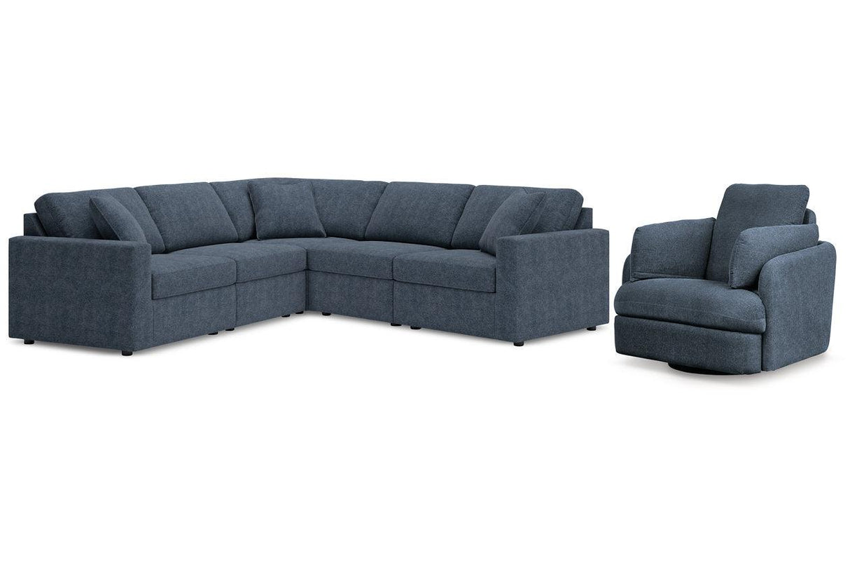 Modmax Ink 5-Piece Sectional and Swivel Glider Recliner by Ashley at Eve Furniture